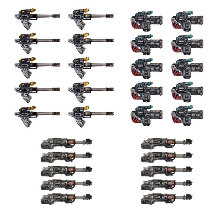 Heavy Weapons Upgrade Set - Volkite Culverins, Lascannons, and Autocannons - MINIS