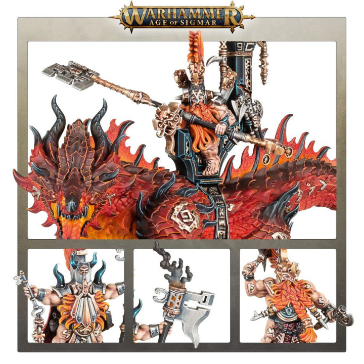 Auric Runefather on Magmadroth - GRAND ALLIANCE ORDER