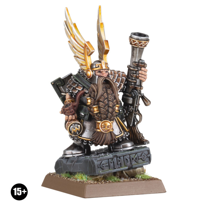 DWARFEN - Thane Nain avec Arquebuse sur Pierre de Serment