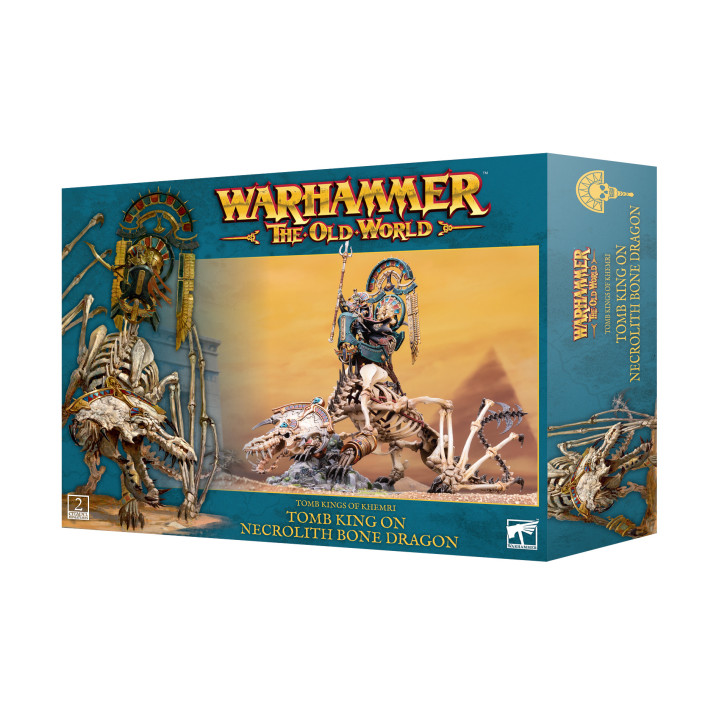 FIGURINES - Roi des Tombes/Prêtre Liche sur Dragon d'Os Nécrolithe