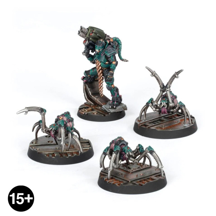 Van Saar Champion in Carapace Armour with Cyberachnids - NECROMUNDA