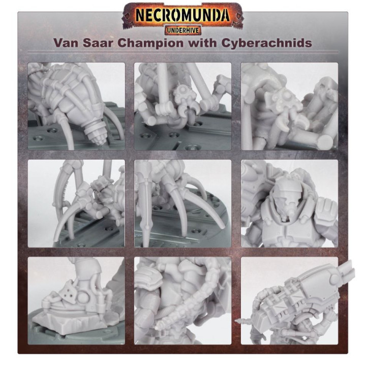Van Saar Champion in Carapace Armour with Cyberachnids - NECROMUNDA