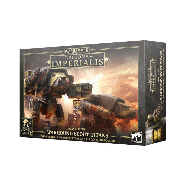 Legions Imperialis: Warhound Scout Titans with Turbo-laser Destructors and Vulcan Mega-Bolters - MINIS