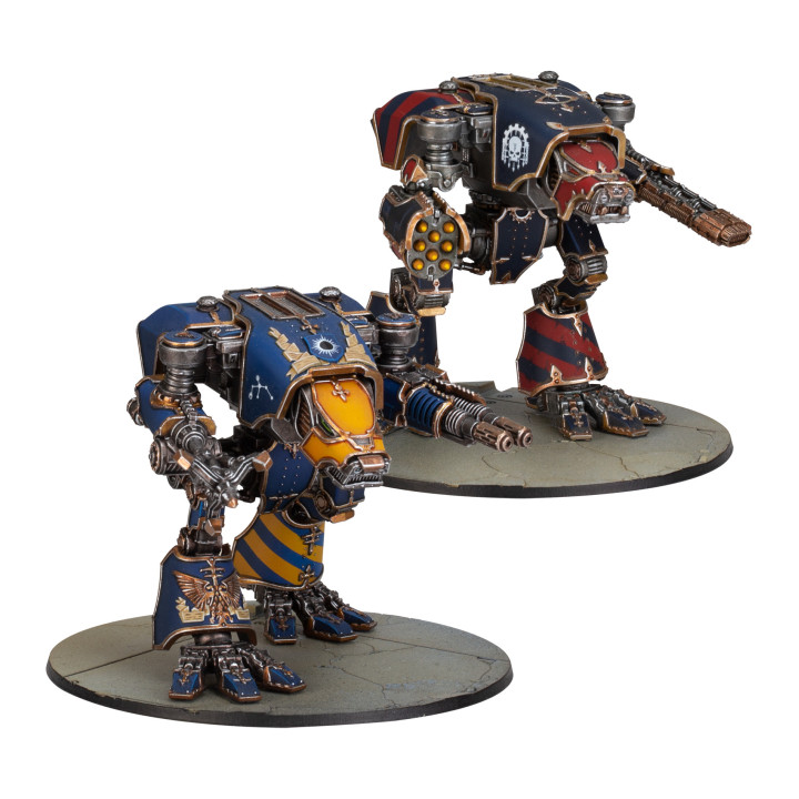 Legions Imperialis: Warhound Titans mit Ursus Claws und Melta Lances - FIGURINEN