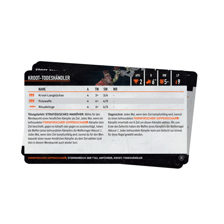 Kill Team: Fernpirscher-Sippenschar – Datenkarten - FIGURINEN