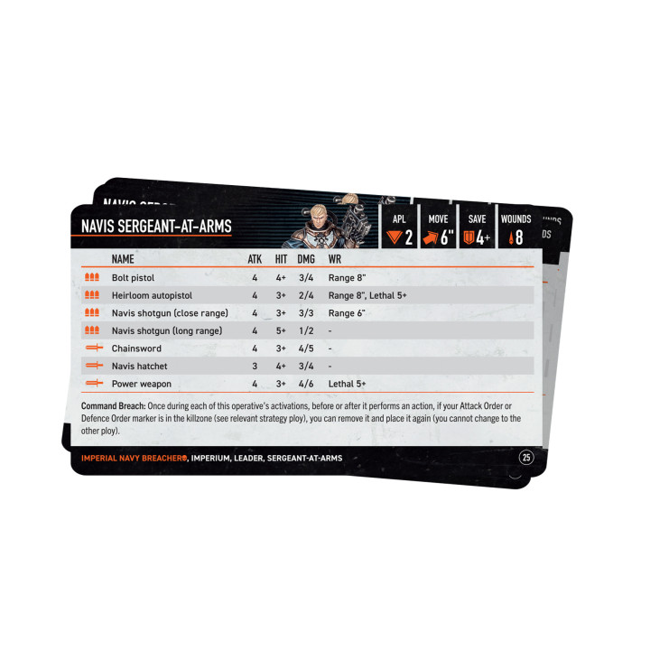 FIGURINES - Kill Team: Imperial Navy Breachers – Datacards