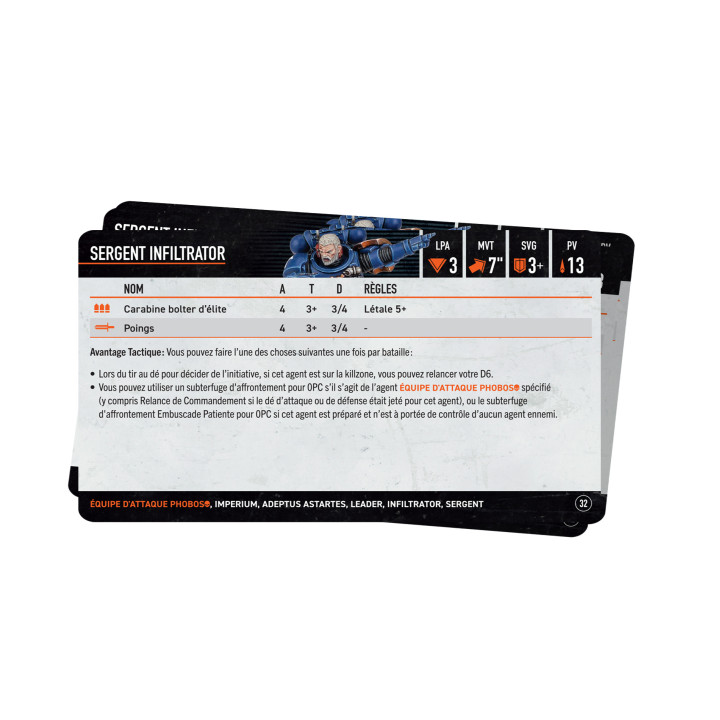 Kill Team: Phobos Strike Team – Datacards - MINIS