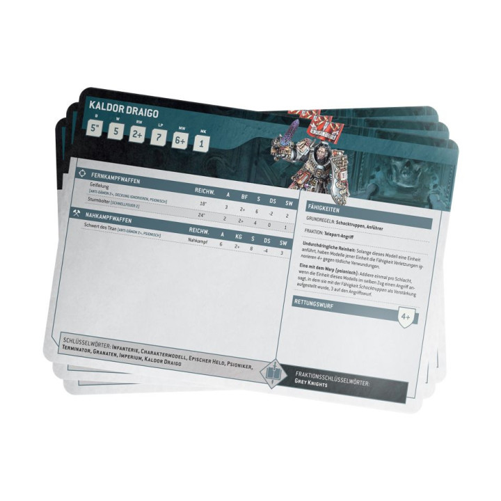 INDEX CARDS - Index: Grey Knights (Deutsch)