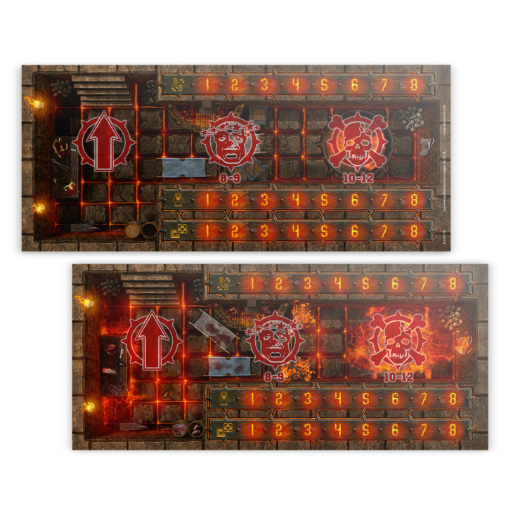 Chaos-Dwarf-Team – Doppelseitiges Spielfeld und Reservebänke - FIGURINEN