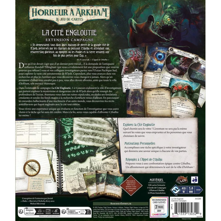 JEUX DE CARTES - Horreur à Arkham : Le Jeu de Cartes - La Cité Engloutie (Campagne)