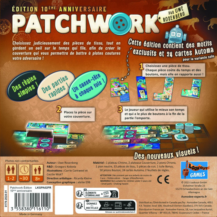 JEUX À DEUX - Patchwork - Edition 10ème Anniversaire