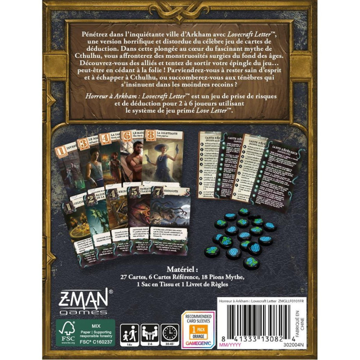 JEUX D'AMBIANCE - Horreur à Arkham : Lovecraft Letter
