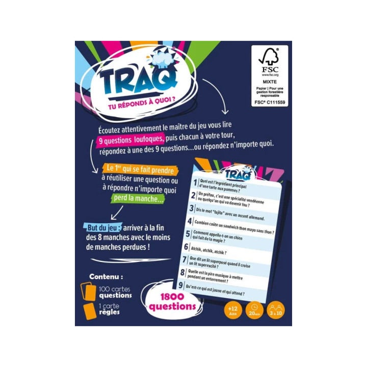 JEUX DE SOCIÉTÉ - TRAQ - Tu réponds à quoi ?